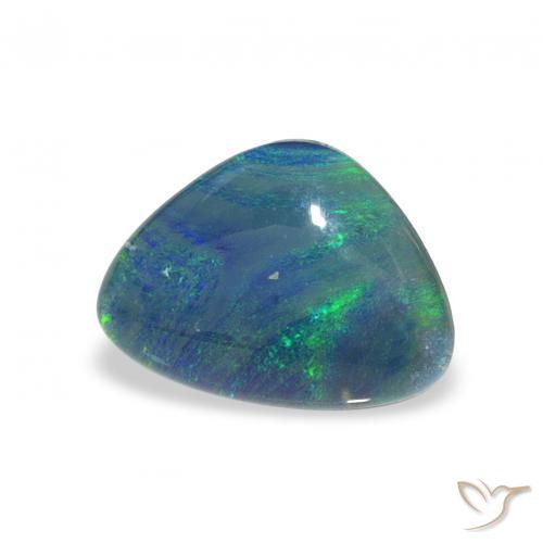 2.31 ct Multicolor Opal Triplet Stone, Natural Opal Triplet in Trillion Cabochon Shape for Sale
