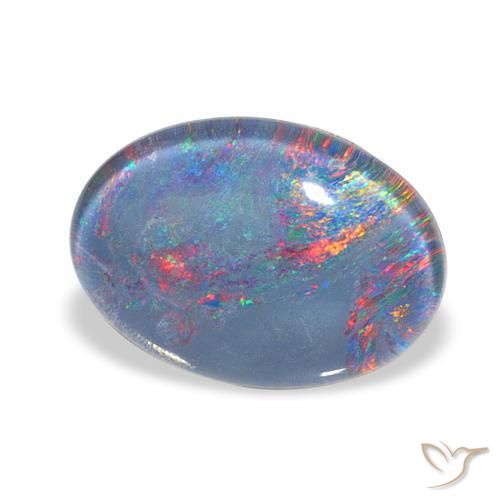 4.28 ct Multicolor Opal Triplet Stone, Natural Opal Triplet in Oval Cabochon Shape for Sale