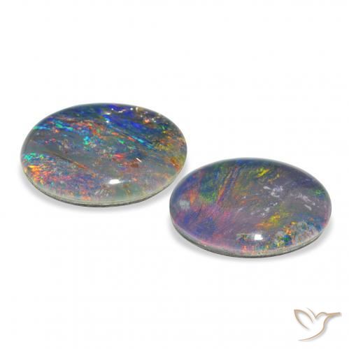 Opal Triplet Gemstones in 11 x 9 mm (calibrated) Size for Sale, Opal Triplet Stones in Multicolor Color