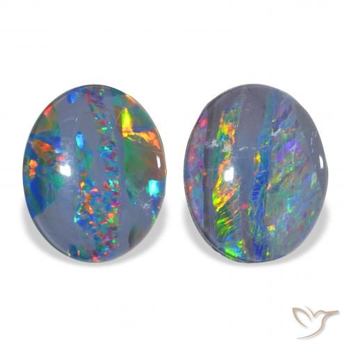 4.57ctw Natural Multicolor Opal Triplet, Oval, Opaque
