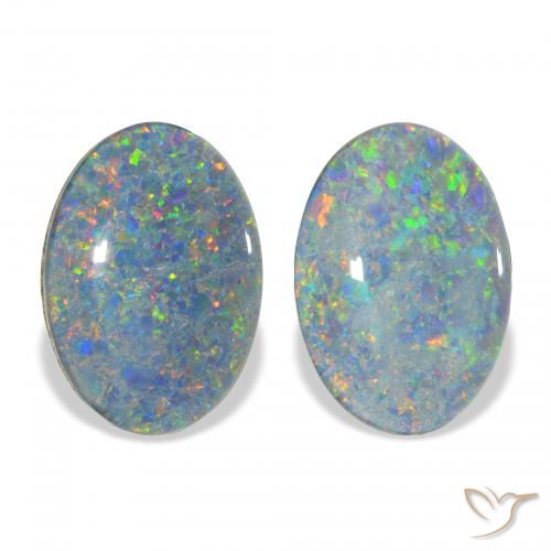 7.86ctw Natural Multicolor Opal Triplet, Oval, Opaque