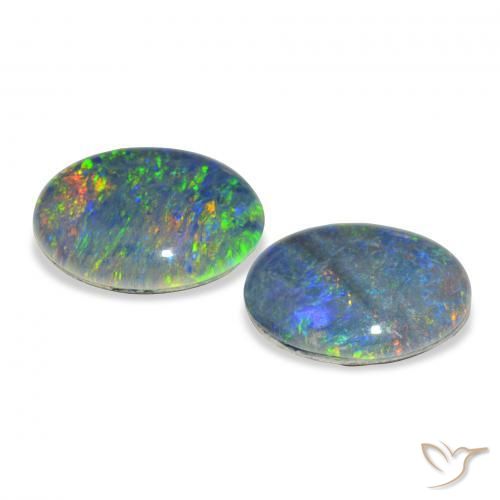 Opal Triplet Gemstones in 11 x 9 mm (calibrated) Size for Sale, Opal Triplet Stones in Multicolor Color