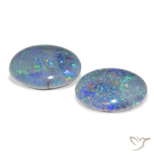 Opal Triplet Gemstones in 11 x 9 mm (calibrated) Size for Sale, Opal Triplet Stones in Multicolor Color