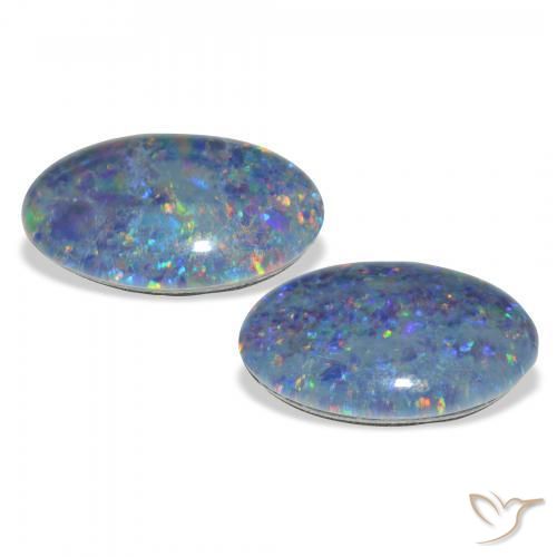 Opal Triplet Gemstones in 14 x 10 mm (calibrated) Size for Sale, Opal Triplet Stones in Multicolor Color