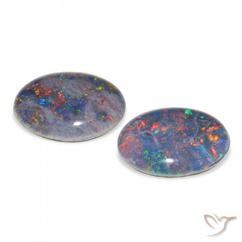 Opal Triplet Gemstones in 11 x 9 mm (calibrated) Size for Sale, Opal Triplet Stones in Multicolor Color