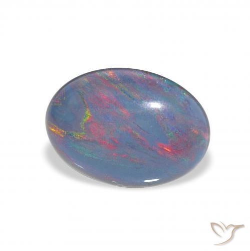 3.74 ct Multicolor Opal Triplet Stone, Natural Opal Triplet in Oval Cabochon Shape for Sale