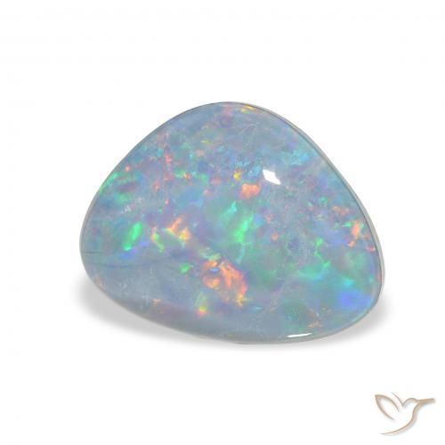 2.71 ct Multicolor Opal Triplet Stone, Natural Opal Triplet in Trillion Cabochon Shape for Sale