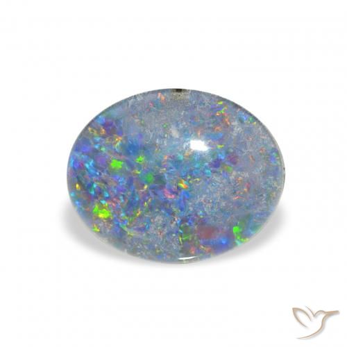 2.25 ct Multicolor Opal Triplet Gemstone, Opal Triplet Gem in Oval Cabochon Shape for Sale.
