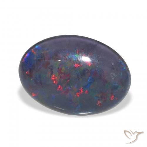 3.66 ct Multicolor Opal Triplet Stone, Natural Opal Triplet in Oval Cabochon Shape for Sale