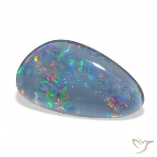 7.34 ct Multicolor Opal Triplet Stone, Natural Opal Triplet in Fancy Cabochon Shape for Sale