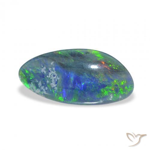 3.24 ct Multicolor Opal Triplet Stone, Natural Opal Triplet in Fancy Cabochon Shape for Sale