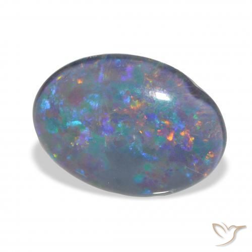 3.75 ct Multicolor Opal Triplet Stone, Natural Opal Triplet in Oval Cabochon Shape for Sale