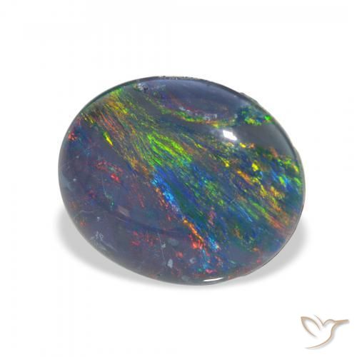 2.71 ct Multicolor Opal Triplet Stone, Natural Opal Triplet in Oval Cabochon Shape for Sale