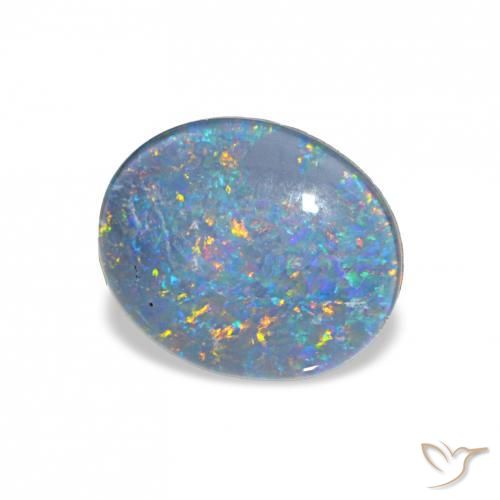 2.90 ct Multicolor Opal Triplet Stone, Natural Opal Triplet in Oval Cabochon Shape for Sale