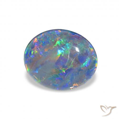 2.33 ct Multicolor Opal Triplet Stone, Natural Opal Triplet in Oval Cabochon Shape for Sale