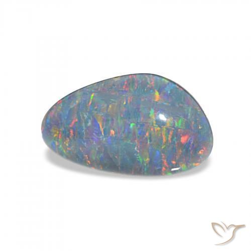 3.84 ct Multicolor Opal Triplet Stone, Natural Opal Triplet in Fancy Cabochon Shape for Sale
