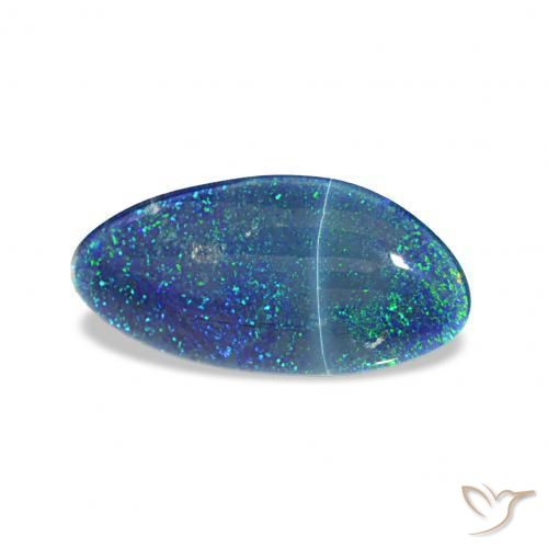 3.30 ct Multicolor Opal Triplet Stone, Natural Opal Triplet in Fancy Cabochon Shape for Sale