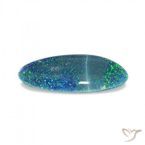 Opal Triplet Gemstone in 17.1 x 8.2 mm Size for Sale, Opal Triplet Stone in Multicolor Blue Color