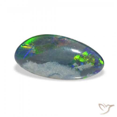3.22 ct Multicolor Opal Triplet Stone, Natural Opal Triplet in Fancy Cabochon Shape for Sale