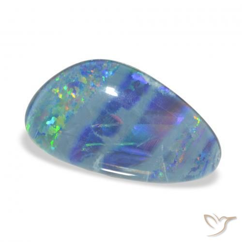 7.90 ct Multicolor Opal Triplet Stone, Natural Opal Triplet in Fancy Cabochon Shape for Sale