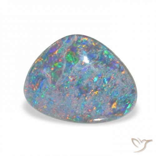 3.88 ct Multicolor Opal Triplet Stone, Natural Opal Triplet in Fancy Cabochon Shape for Sale