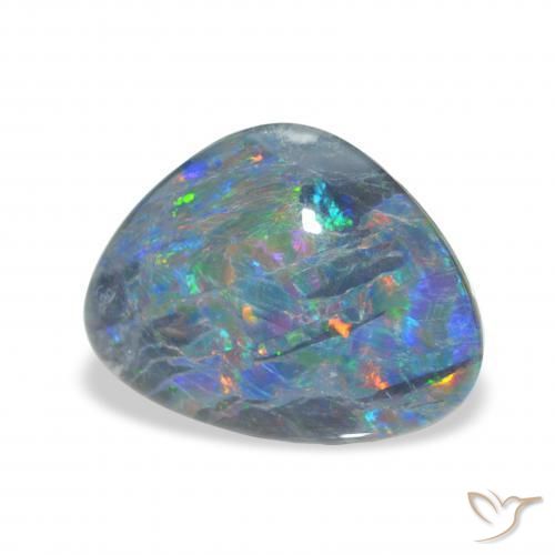 3.95 ct Multicolor Opal Triplet Stone, Natural Opal Triplet in Fancy Cabochon Shape for Sale