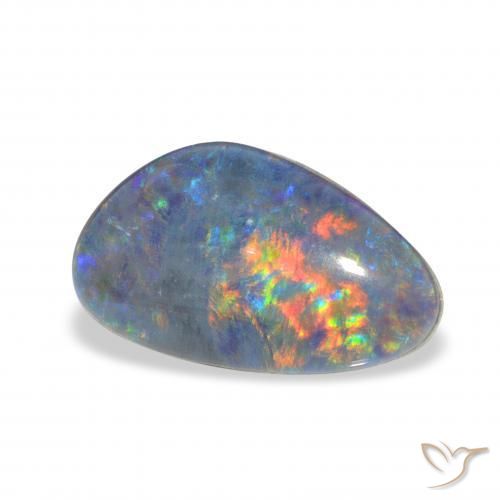 3.36 ct Multicolor Opal Triplet Stone, Natural Opal Triplet in Fancy Cabochon Shape for Sale