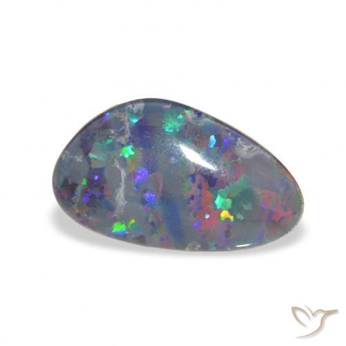 3.58 ct Multicolor Opal Triplet Stone, Natural Opal Triplet in Fancy Cabochon Shape for Sale