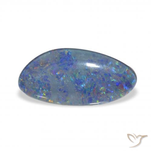 3.04 ct Multicolor Opal Triplet Gemstone, Opal Triplet Gem in Fancy Cabochon Shape for Sale.