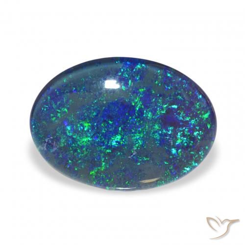 3.31 ct Multicolor Opal Triplet Gemstone, Opal Triplet Gem in Oval Cabochon Shape for Sale.