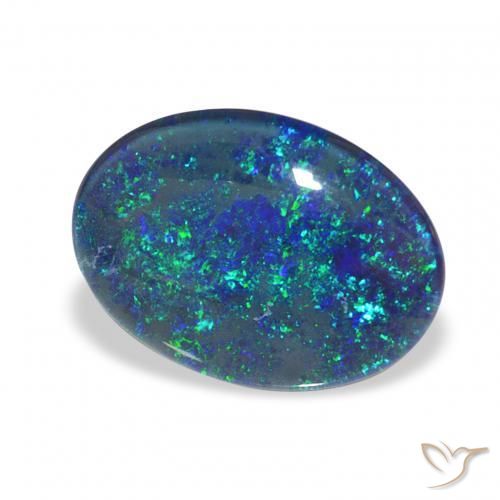 3.31 ct Multicolor Opal Triplet Stone, Natural Opal Triplet in Oval Cabochon Shape for Sale