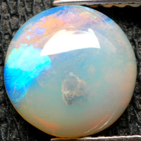 1.11 ct Multicolor Opal Stone, Natural Opal in Round Cabochon Shape for Sale