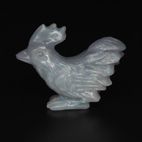 10.28 ct Multicolor Opal Gemstone, Opal Gem in Carved Chicken Shape for Sale.