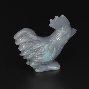 10.28 ct Multicolor Opal Stone, Natural Opal in Carved Chicken Shape for Sale