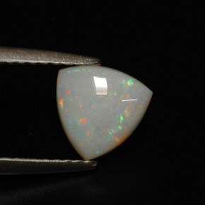 0.75 ct Multicolor Opal Stone, Natural Opal in Trillion Cabochon Shape for Sale