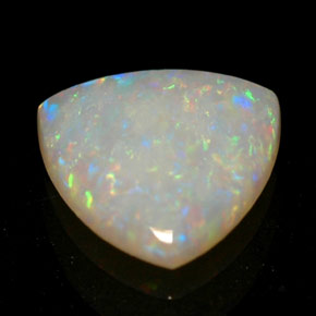 0.49 ct Multicolor Opal Stone, Natural Opal in Trillion Cabochon Shape for Sale