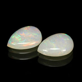 1.17 ct Multicolor Opal Gemstone, Opal Gem in Pear Cabochon Shape for Sale.