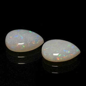 1.25 ct Multicolor Opal Gemstone, Opal Gem in Pear Cabochon Shape for Sale.