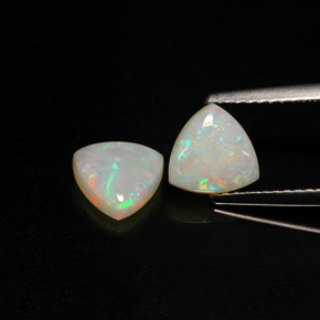 1.43 ct Multicolor Opal Gemstone, Opal Gem in Trillion Cabochon Shape for Sale.