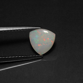 0.45 ct Multicolor Opal Gemstone, Opal Gem in Trillion Cabochon Shape for Sale.