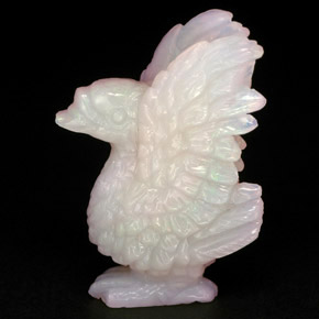 20.61 ct Multicolor Opal Gemstone, Opal Gem in Carved Bird Shape for Sale.