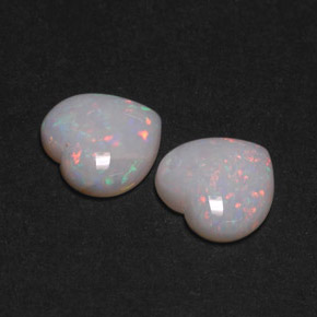 1.42 ct Multicolor Opal Gemstone, Opal Gem in Heart Cabochon Shape for Sale.