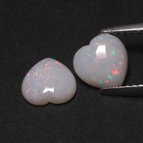 1.42 ct Multicolor Opal Stone, Natural Opal in Heart Cabochon Shape for Sale