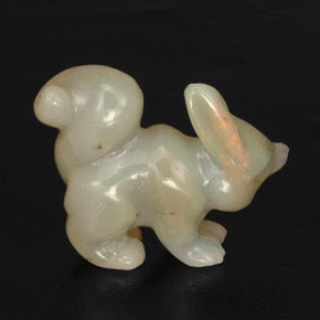 31.78 ct Multicolor Opal Stone, Natural Opal in Carved Fox Shape for Sale