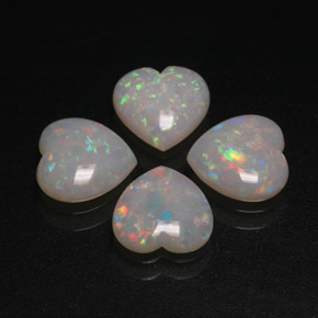 2.35 ct Multicolor Opal Gemstone, Opal Gem in Heart Cabochon Shape for Sale.