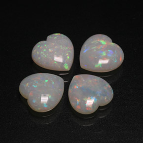 2.35 ct Multicolor Opal Stone, Natural Opal in Heart Cabochon Shape for Sale