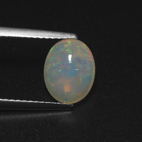 1.35 ct Multicolor Opal Stone, Natural Opal in Oval Cabochon Shape for Sale