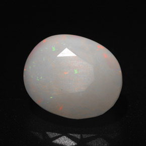 3.14 ct Multicolor Opal Gemstone, Opal Gem in Oval Facet Shape for Sale.