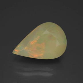 4.14 ct Multicolor Opal Gemstone, Opal Gem in Pear Facet Shape for Sale.