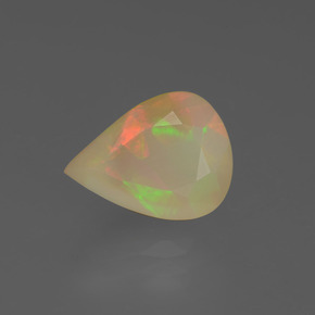 2.88 ct Multicolor Opal Gemstone, Opal Gem in Pear Facet Shape for Sale.